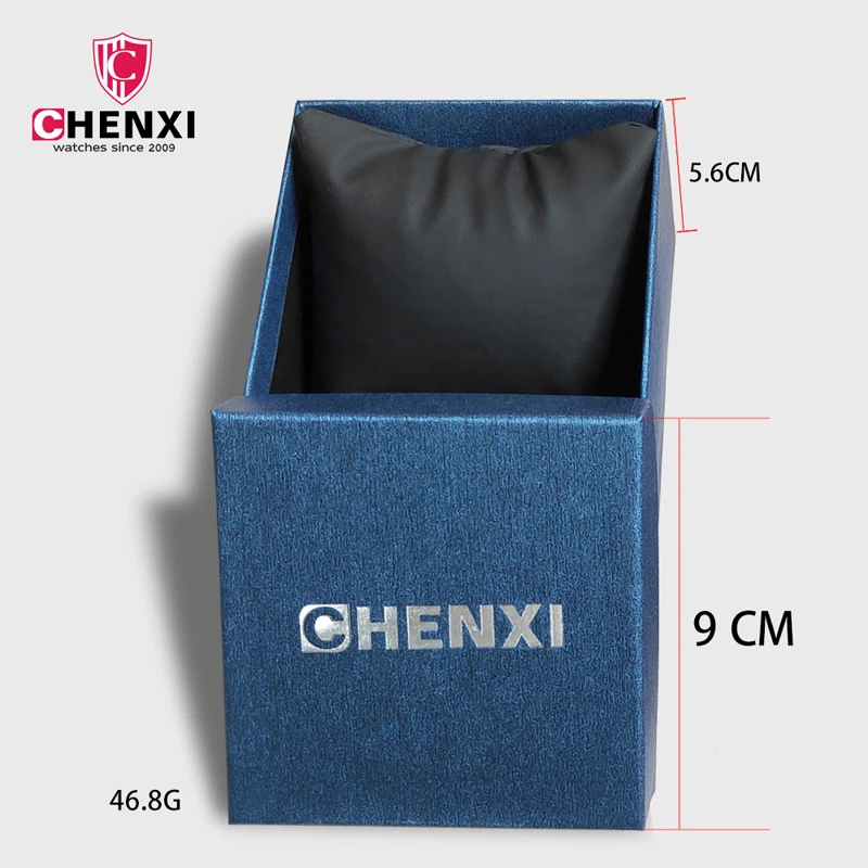 CHENXI Brand Original Watch Box High Quality Paper Dark Blue Wristwatch Gift Box