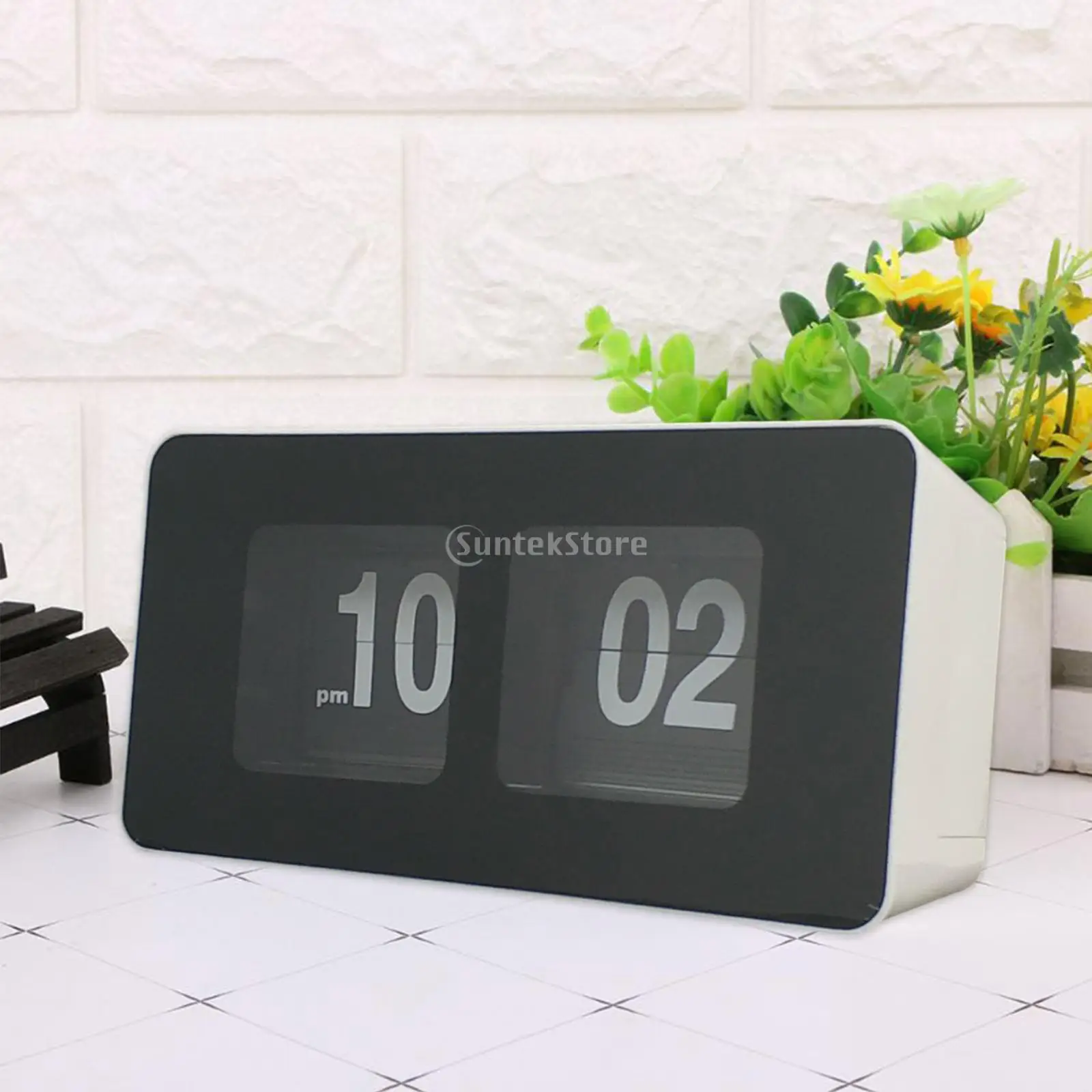 Retro Auto Flip Clock Digital Wall Cloks Digital Desk Clock Battery Operated Large Display for Home Bedroom Table Desk Decor