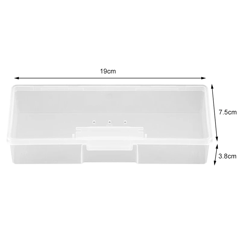 Plastic Small Empty Box Rectangle Nail Art Gems Brush Pen Storage Case Nail Special Tool Makeup Storage Container Dropshipping