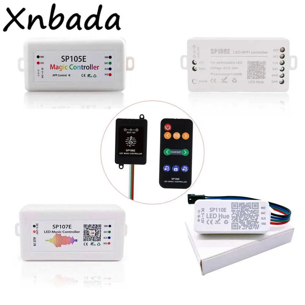 Led Strip Light Controller SP105E/SP106E/SP107E/SP108E/SP110E For WS2812 SK6812 WS2811 WS2813 WS2815 Magic Led Tape