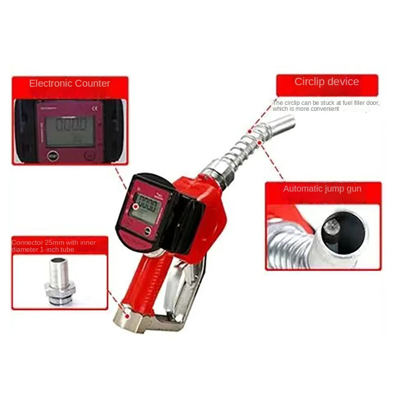 K28 Digitale Flow Meter Tanken Nozzle Diesel Kerosine Benzine Brandstof Pistool Olie Vullen Nozzle Aluminium Tanken Injectie Gereedschappen Nieuwe