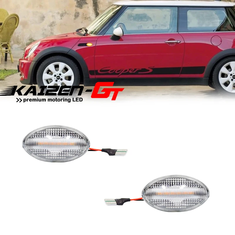 ไฟ LED สีเหลืองสีเหลืองอำพัน/รมควันสำหรับรถยนต์2002-2006 R50ขนาดเล็ก/R53 2004-2008 R52