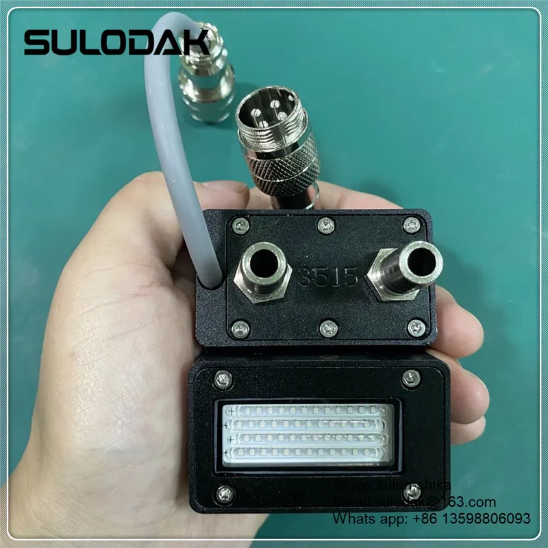 35*15 Area Lampu Hitam UV 3958nm Pernis Menyembuhkan Lampu UV Pendingin Air Pengeringan LED Lampu UV COB 200W untuk Kepala Epson DX5 XP600 TX800