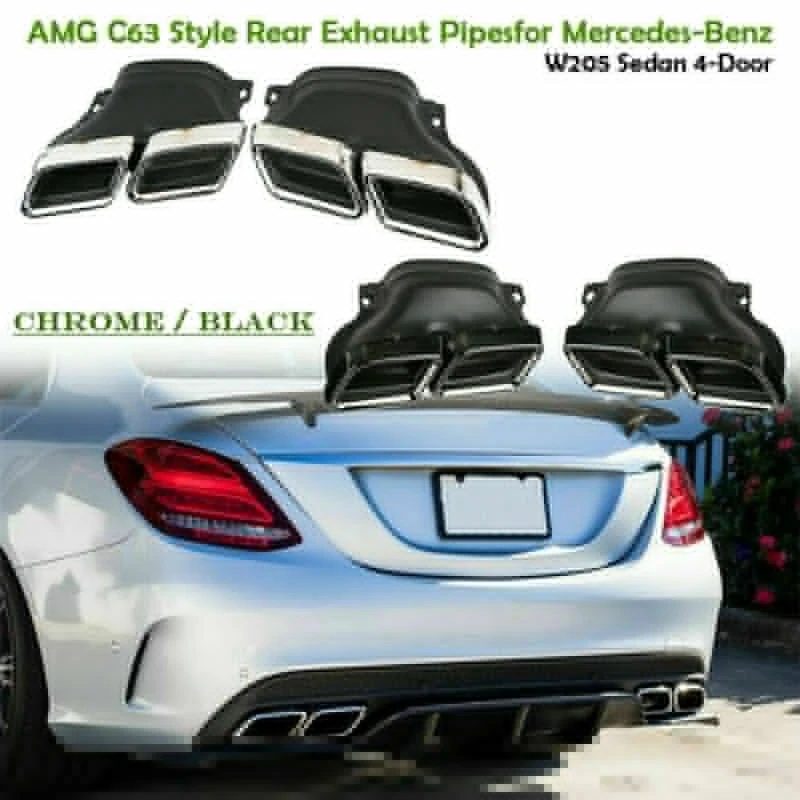 

For 2014-2016 Mercedes Benz C Class W205 C200 C300 C180 C260L AMG Car Exhaust Tailpipe Muffler Tube Silencer Stainless Steel