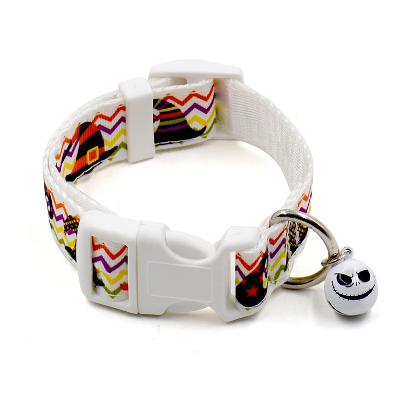 Nylon Halloween Pet Small Dog Collar Dog Pet Puppy Collar With Bell Festival Puppy Doggy Dress Up Collar  Pet Dog Collar