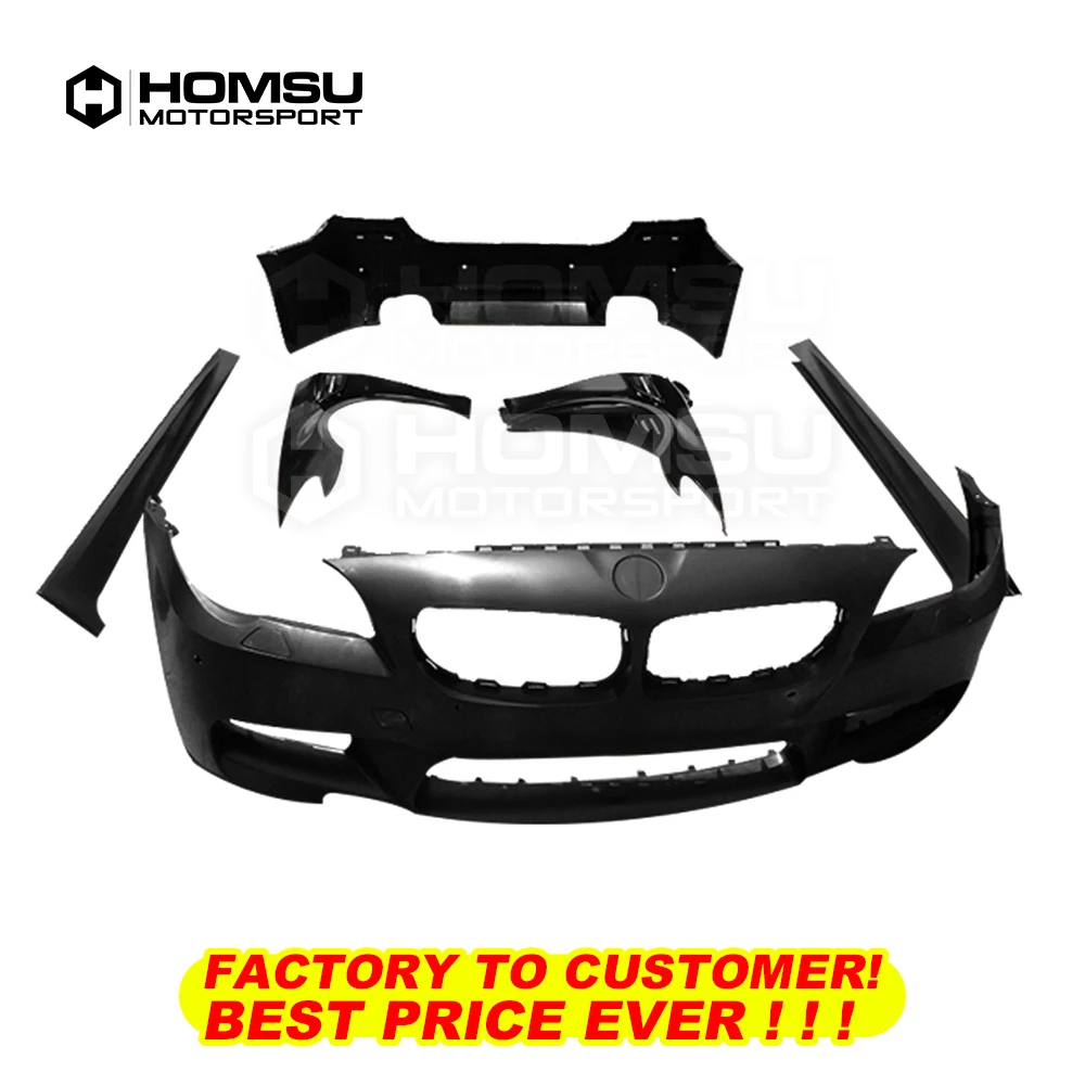 M5 style FRP Unpainted Car Body Kit Front Rear Bumper Side Skirts Wheel Eyebrows Exhaust Pipes For BM-W 5 Series F10 2011-2013