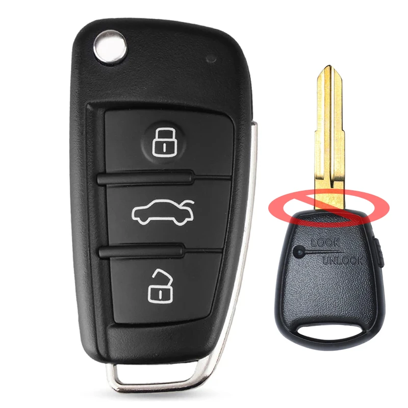 Keyecu 81996-4H200 3 Buttons 447Mhz ID46 Chip Upgraded Flip Remote Car Key Fob for Hyundai H-1 Starex for Kia Pride 2007 2006