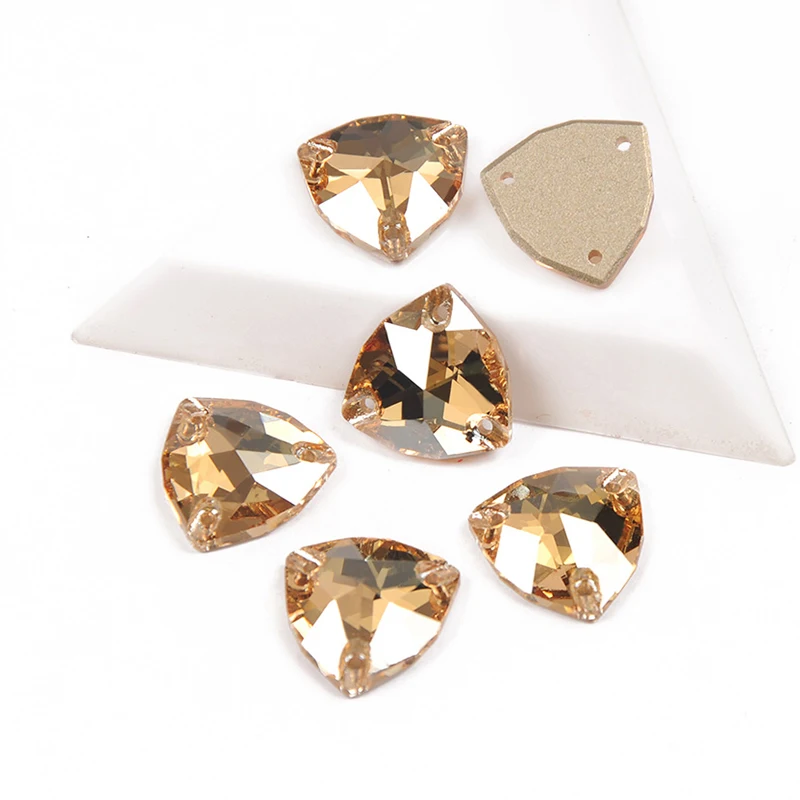 YANRUO 3272 Trilliant Golden Shadow Glass Stones strass Gems Gold Fltback Crystals per accessori per abiti da cucito