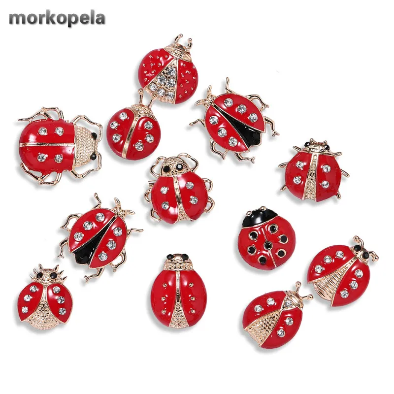 Morkopela Ladybugs Enamel Collar Pins Small Insect Brooch Pin Jewelry Metal Women Men Clothes Clips Brooches Accessories