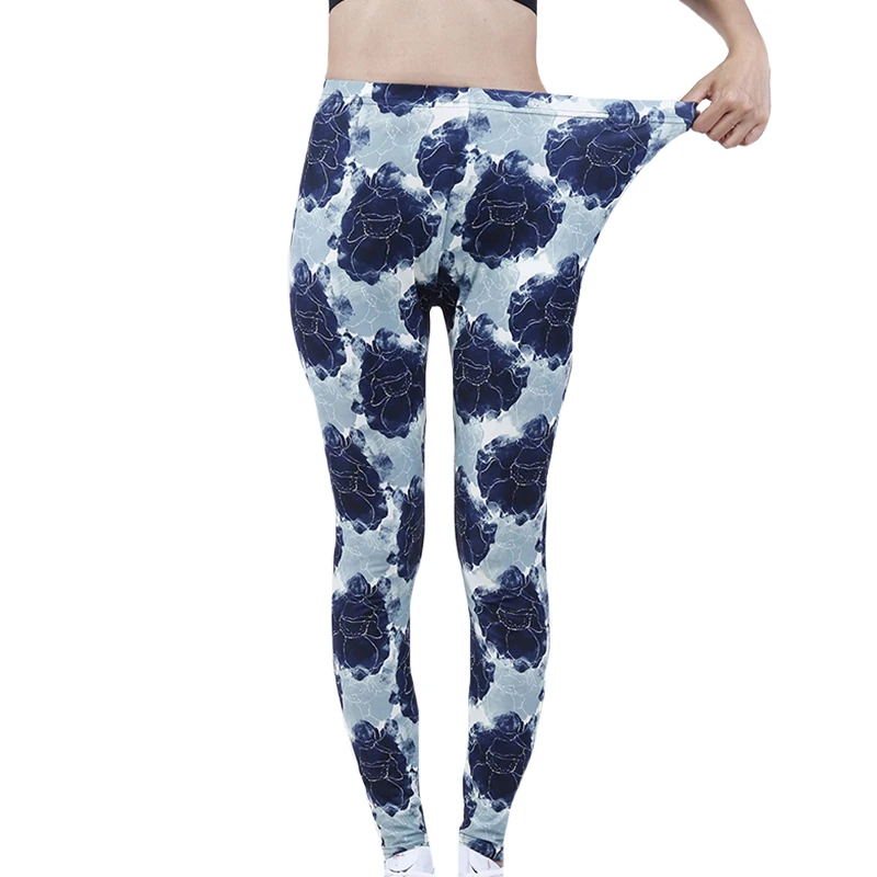 Chsdcsi Grote Bloemen Gedrukt Fitness Leggins Vrouwen Sexy Leggings Hoge Taille Push Up Sport Vrouwelijke Workout Enkel Gym Broek