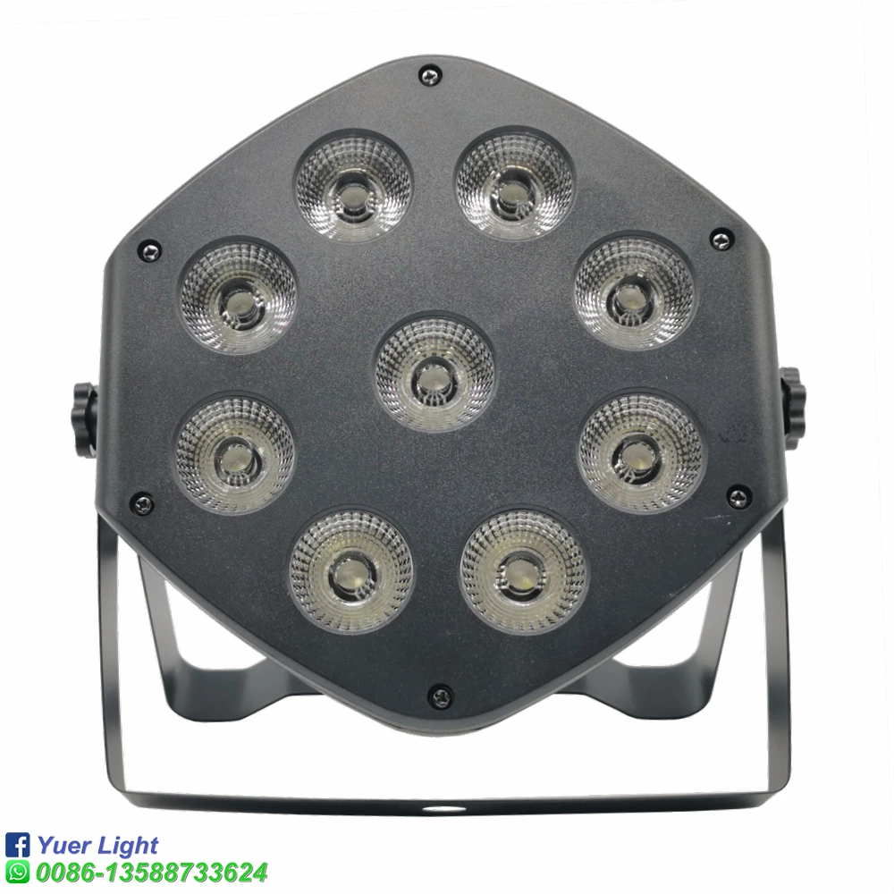 Imagem -02 - Rgbw 4in1 Led Plana Par Luz Led Discoteca Palco dj Lavagem Feixe Luz Dmx512 Led Controle Remoto Par Som Festa Luzes de Discoteca Novo 9x10w