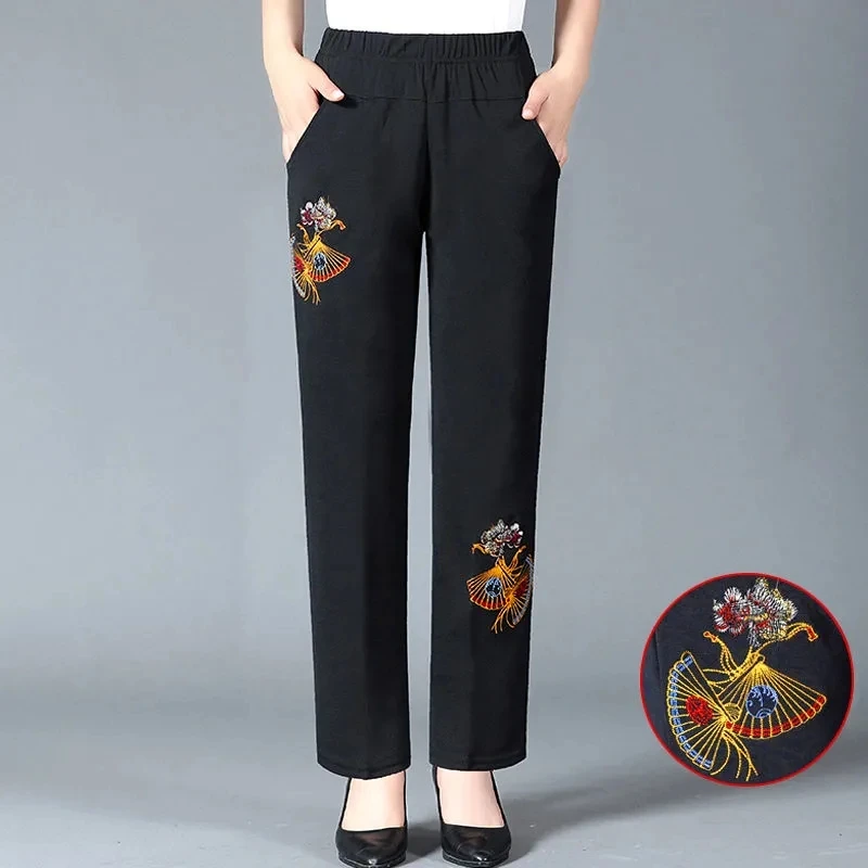

Mother Pants New Thickened Winter Velvet Grandma Pants High Elastic Waist Autumn Widdle-aged Elderly Women Trousers 5XL