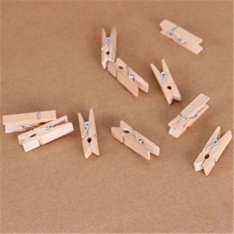 D07-26 a large number of spot color photo wall wooden logs color wooden clip clip DIY 3.5CM Stationery for office supplies stati