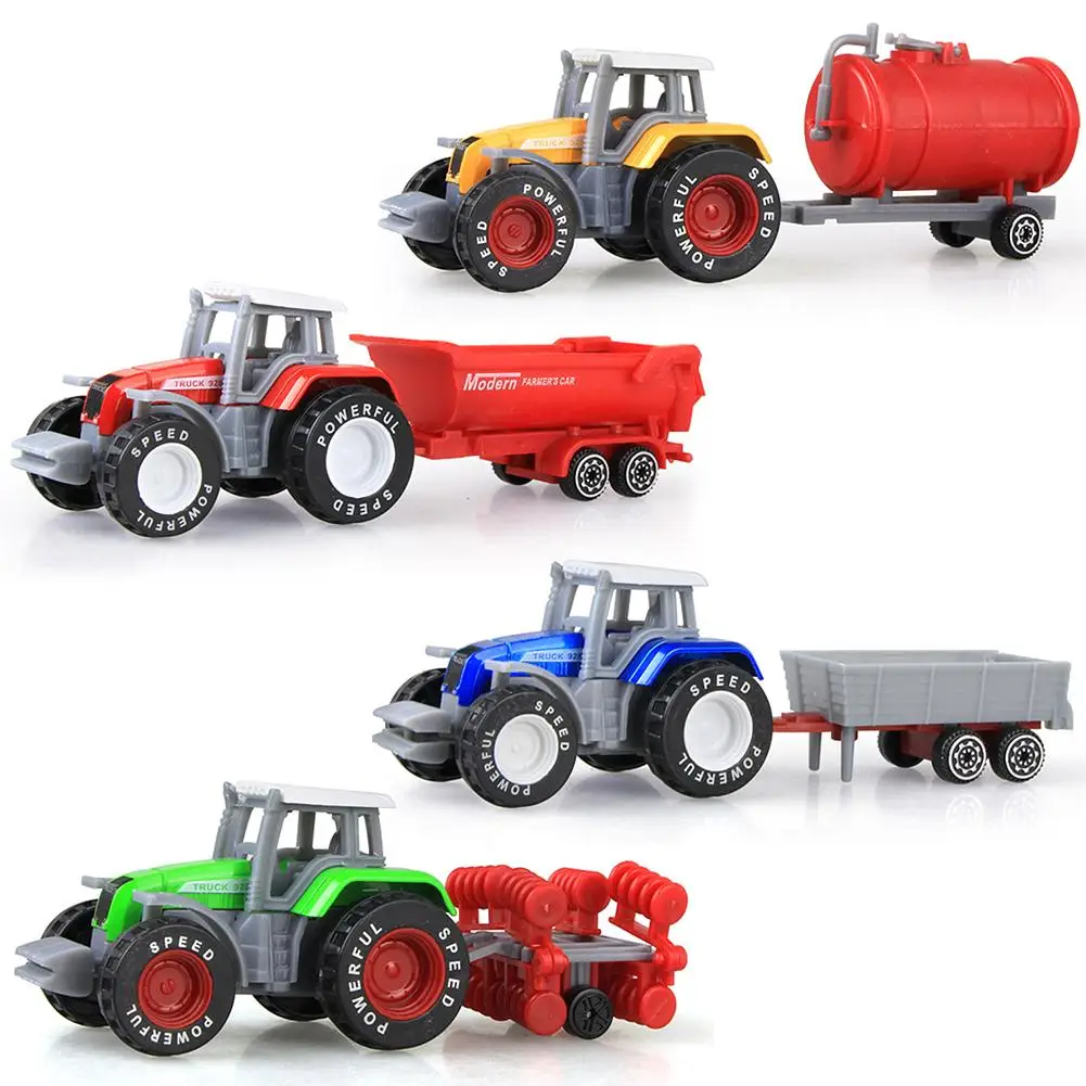 Kids Toys Construction Vehicle Model Toy Simulated Engineering Vehicles Glide Farm Tractor Alloy Car Model Toy for Boy Gifts