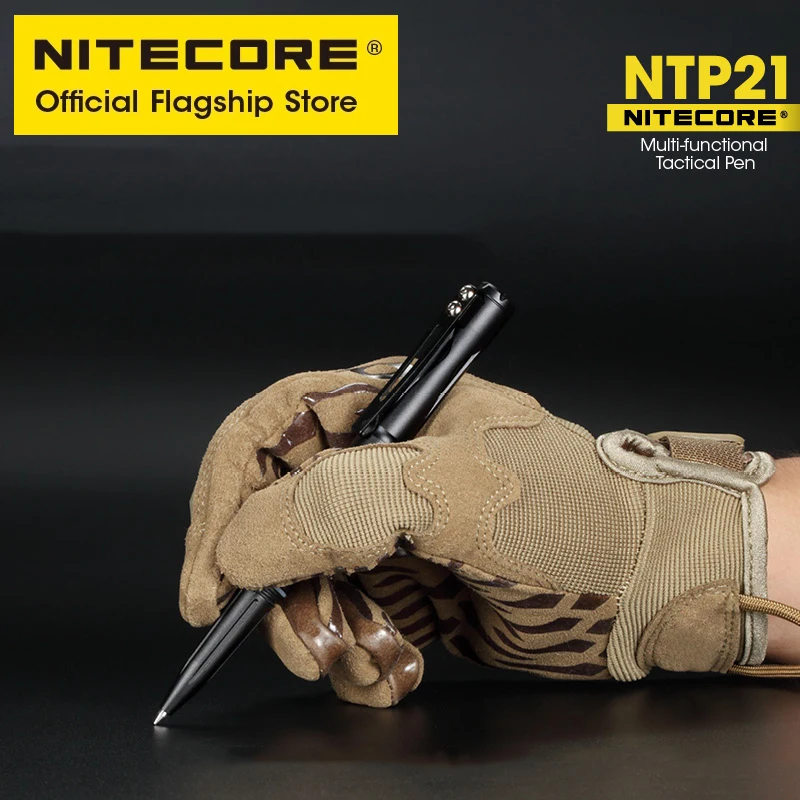 NITECORE-Bolígrafo táctico EDC portátil multifuncional de aleación de aluminio NTP21 para escritura de rotura de vidrio de emergencia,