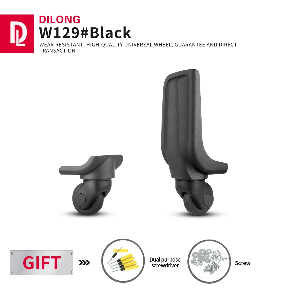 DILONG W129 Xe Đẩy Vali Bánh Xe Thay Thế Các Bộ Phận Đa Năng Bánh Mật Khẩu Hành Lý Vali Sửa Chữa Chống Trơn Trượt Tướng Đúc