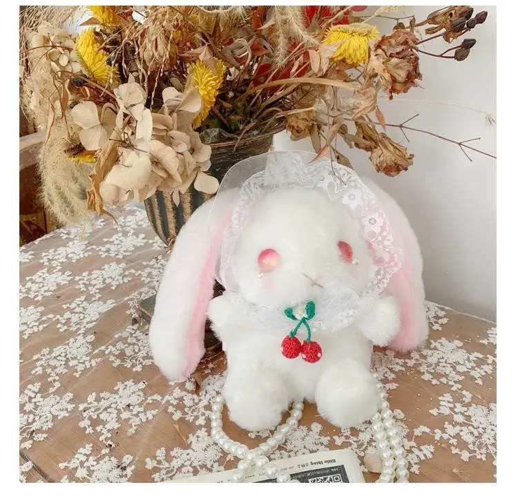 New Lolita Bunny Plush Shoulder Bag Female Korean Version Doll Girl Cute Cartoon Bag