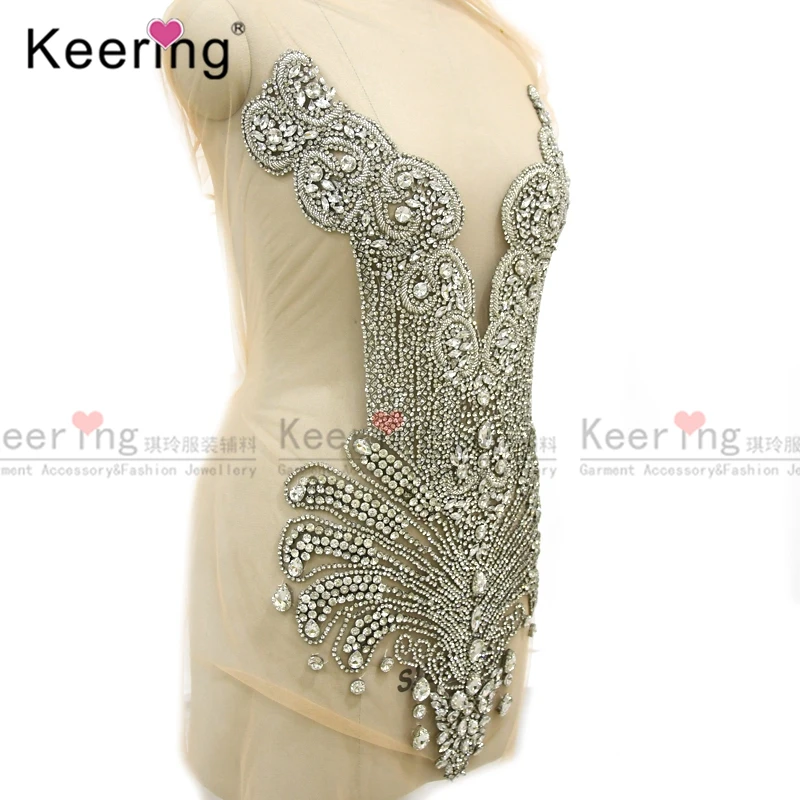 Hand-made Rhinestone Body Applique, Wedding Panel Sew on Hot Sale, WDP-245