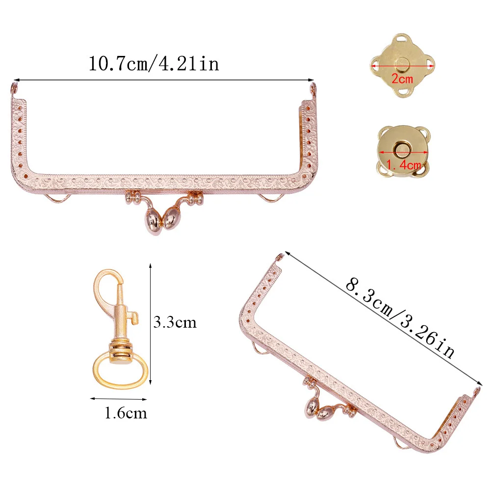 1Set DIY Purse Handbag Handle Coins Bags Metal Kiss Clasp Lock Frame 8.5/10.5/12.5/15/18/20.5cm Fashion Handle Purse Frame