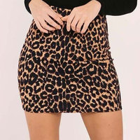 Sexy Women Leopard Grain Printed Skirt Summer Fashion Trend Short High Waist Pencil Bag Hip Wild Fashion Casual Mini Skirt