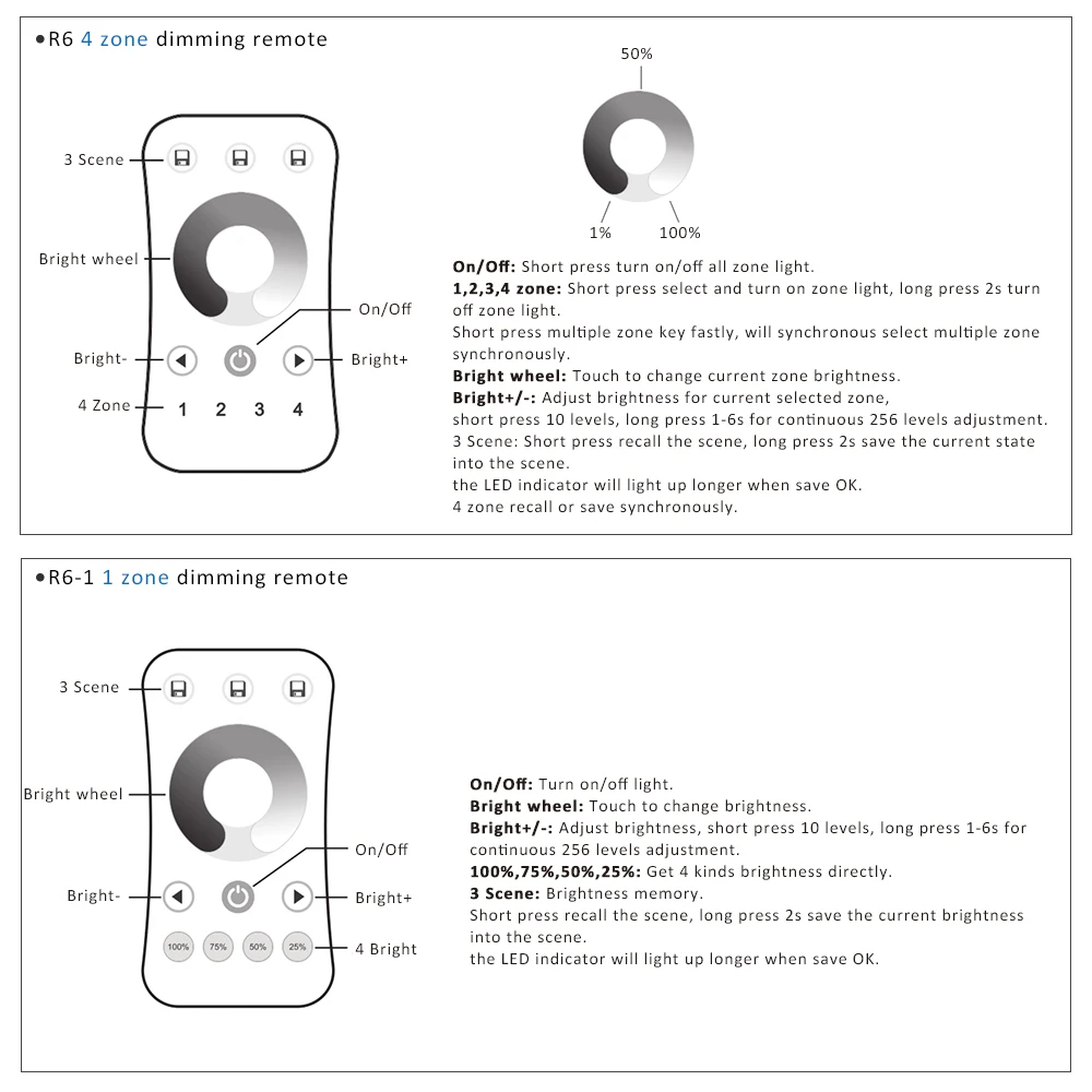 LED Dimmer 220V 110V 230V AC triyak ayarlı kısıcı 2.4G kablosuz RF uzaktan kumanda akıllı Wifi S1-B basmalı düğme LED lamba için Dimmer 220v