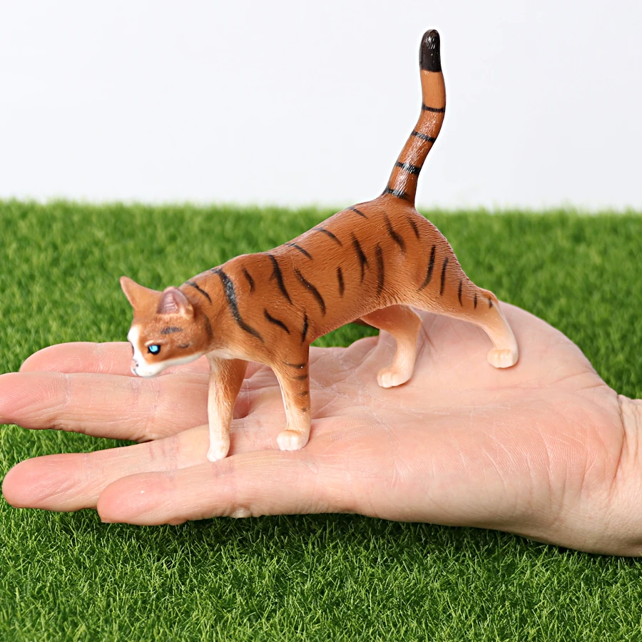Realistici Gatto Modello Animale Figure Giocattolo Pet Cat Figurine Playset Cognizione Giocattoli Set Natale Compleanno Torta Topper Regalo per I Bambini  26