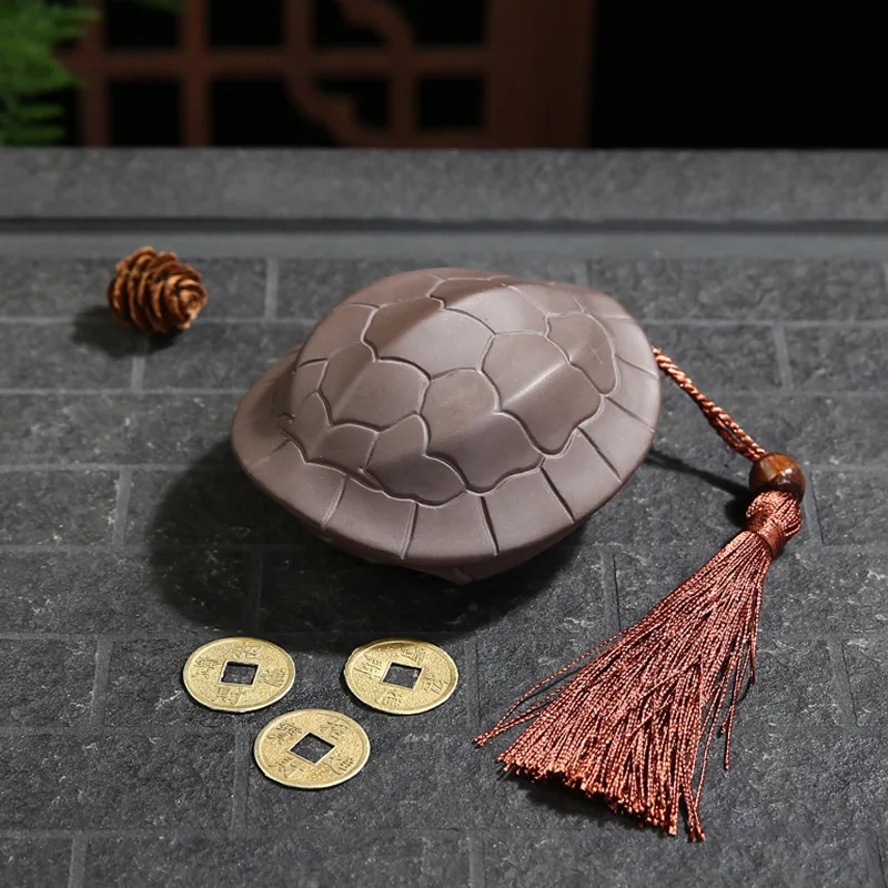 Interesting Tortoise Shell Tortoise Shell Divination Tea Pet Ornament High Quality Products Can Raise Zhaocai Tea and Play Gifts