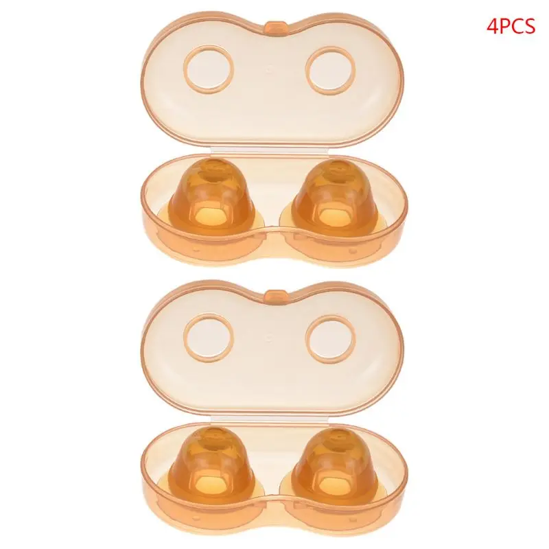 Correcteur de mamelon en Silicone Nano argent 4 pièces/2 boîtes, tétine encastrée, dispositif d'aspiration plat, période d'allaitement