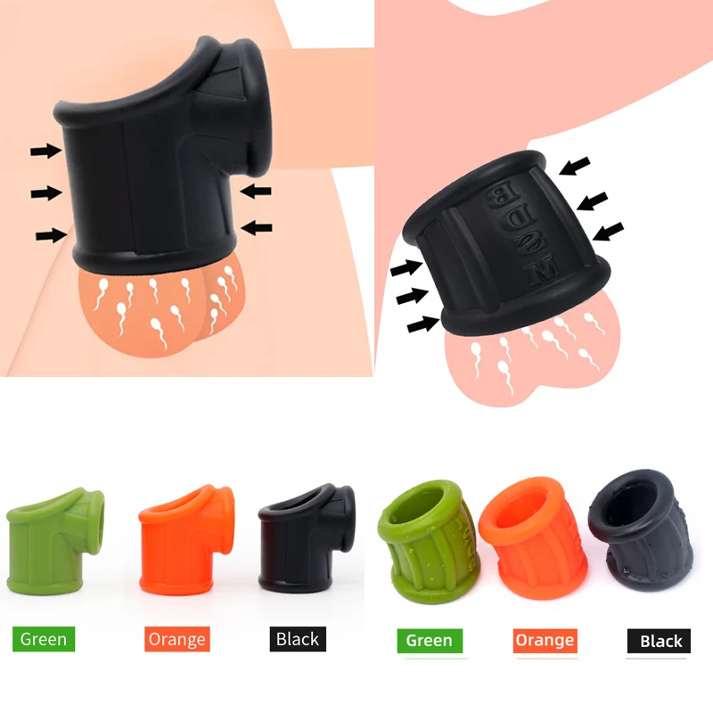 

Soft Stretchable Ball Stretcher Scrotum Bondage Penis Ring Male Ejaculation Delay Cock Rings Adult Sex Toys Penis Chastity Cage