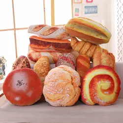 Simulational Bread Plush Pillow Creative Food Plush Toy Funny Fastfood Nap Pillow Cushion Home Decor Kids Toy Birthday Gift