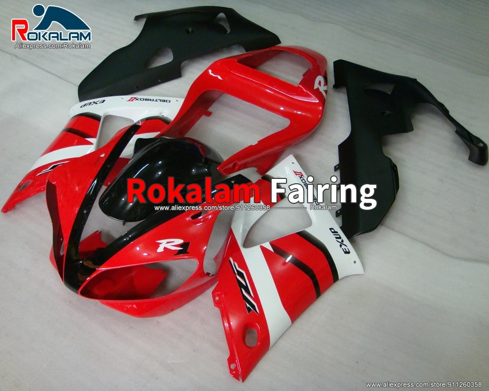 

Motorbike Bodywork For Yamaha YZF1000 R1 2000 2001 Red White Black ABS Motorcycle Fairing Kit (Injection Molding)