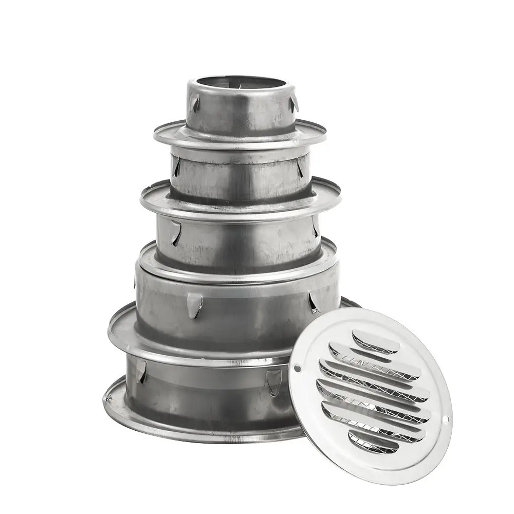 Various Size Prevent Pest Round Ducting Ventilation Grilles Exterior Wall Air Vent Vents Cover Air Circulation