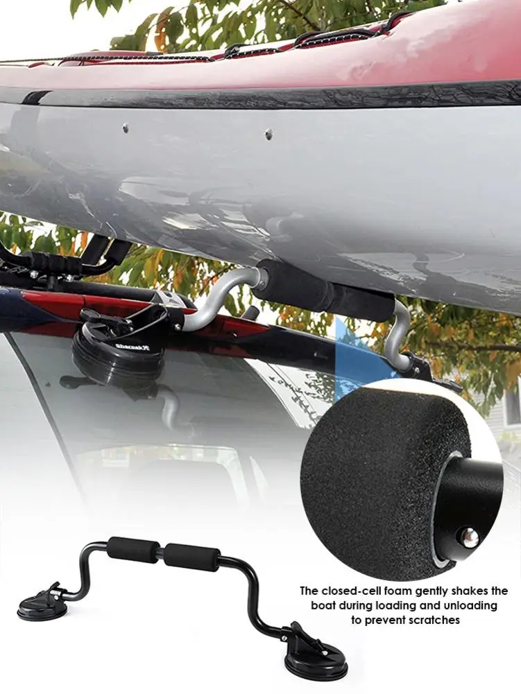 

Kayak Boat Load Assist with Suction Cup Roller Bracket Kayak Transport Holder Bracket Car Roof Loader for Kayaks Canoes