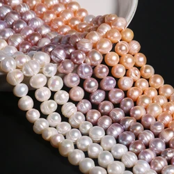 3-9mm Natural Freshwater Pearl White Pink Purper Irregular Oval Loose Pearls for Jewelry Making DIY Bracelet Necklace 15inch