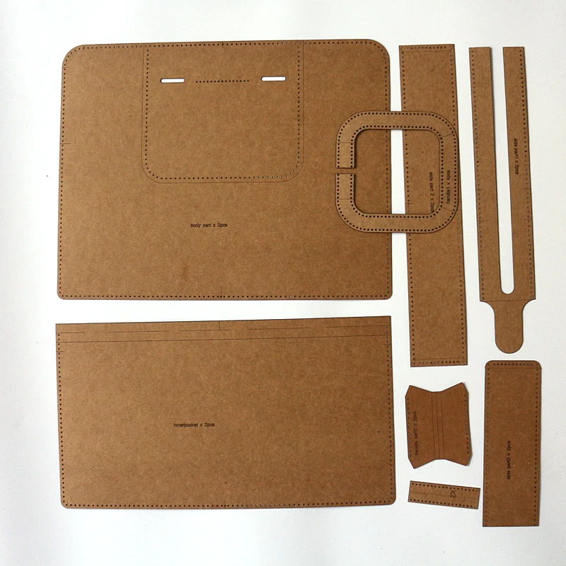 Suitcase Kraft paper template DIY leather sewing pattern template for work finished size36x28x6cm