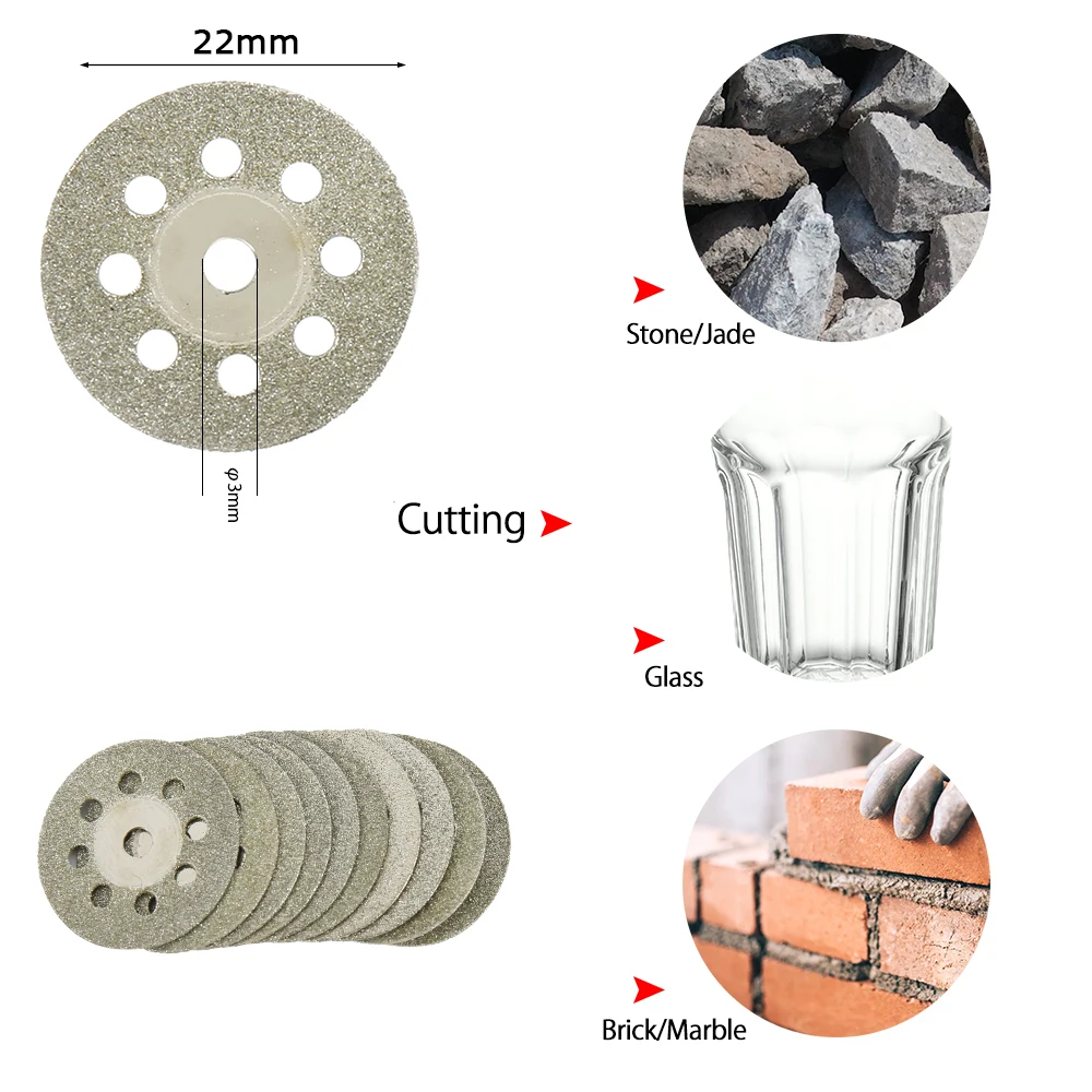 Diamant Trennscheiben Metall Sägeblatt Set HSS Mini Kreissäge Klinge Für Dreh Werkzeuge Harz Cut-Off Räder diamant