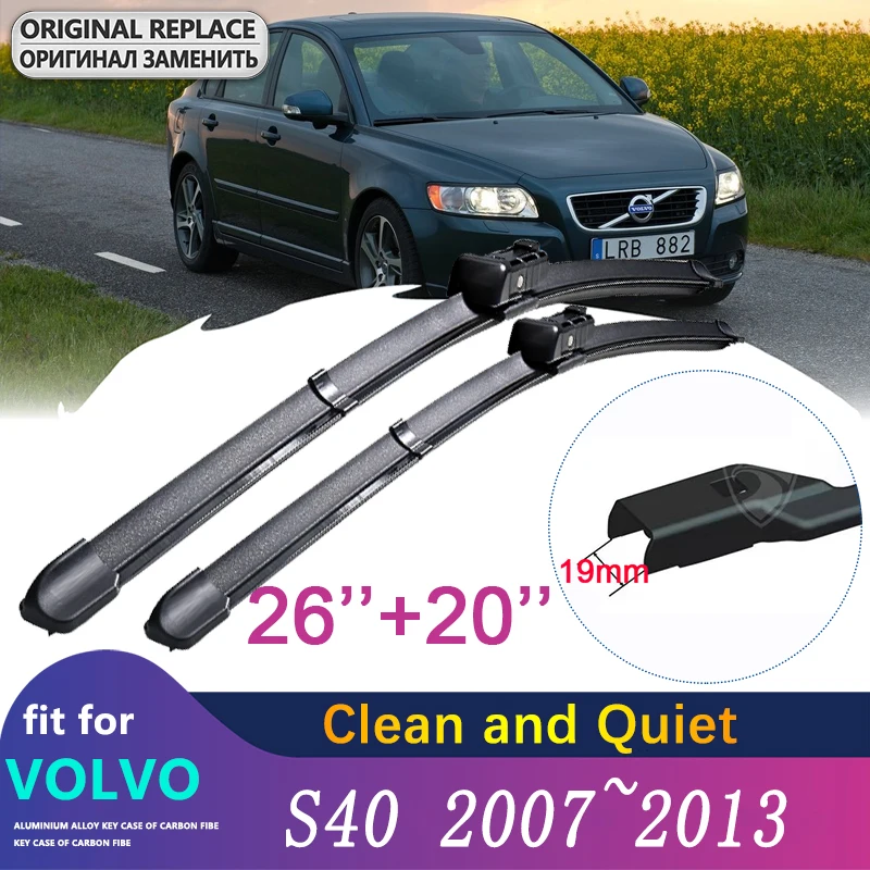 

Car Wiper Blades Windscreen for Volvo S40 2007~2013 Front Windshield Brushes 2008 2009 2010 2011 2012 Car Accessories Goods