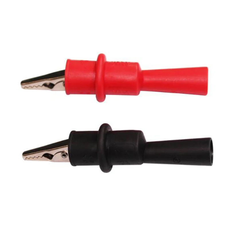 UNI-T Alligator Clip Crocodile Electrical Clamp Multimeter Tester Probe Through Hole M4 Threaded Bore with Protector.