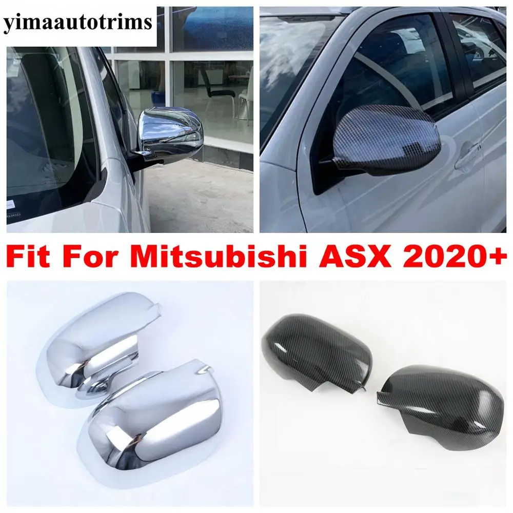 

Rearview Mirror Cap Shell Decoration Cover Trim Fit For Mitsubishi ASX 2020 2021 ABS Chrome / Carbon Fiber Exterior Accessories