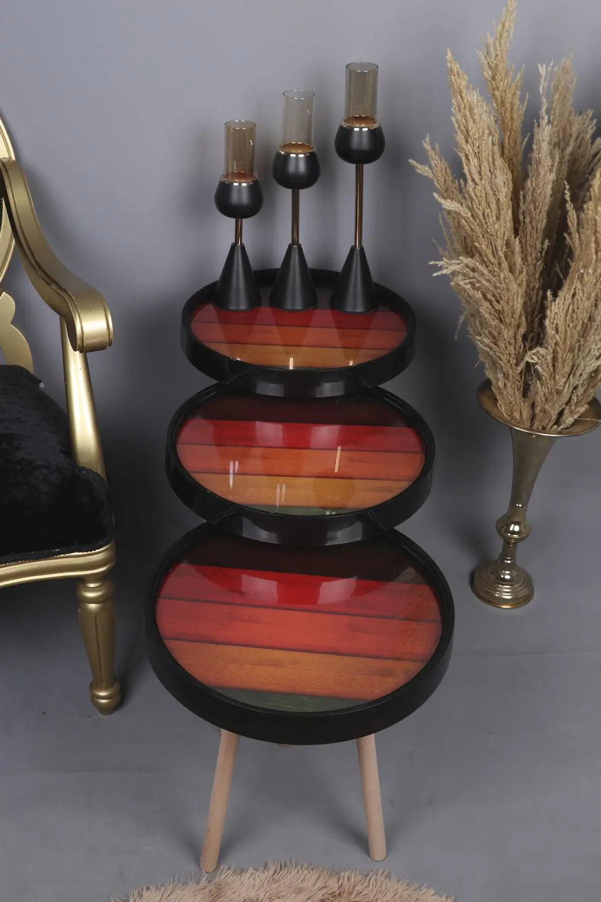 Retro 3 pcs Glazed Zigon Coffee Table authentic coffee table different coffee table tea table