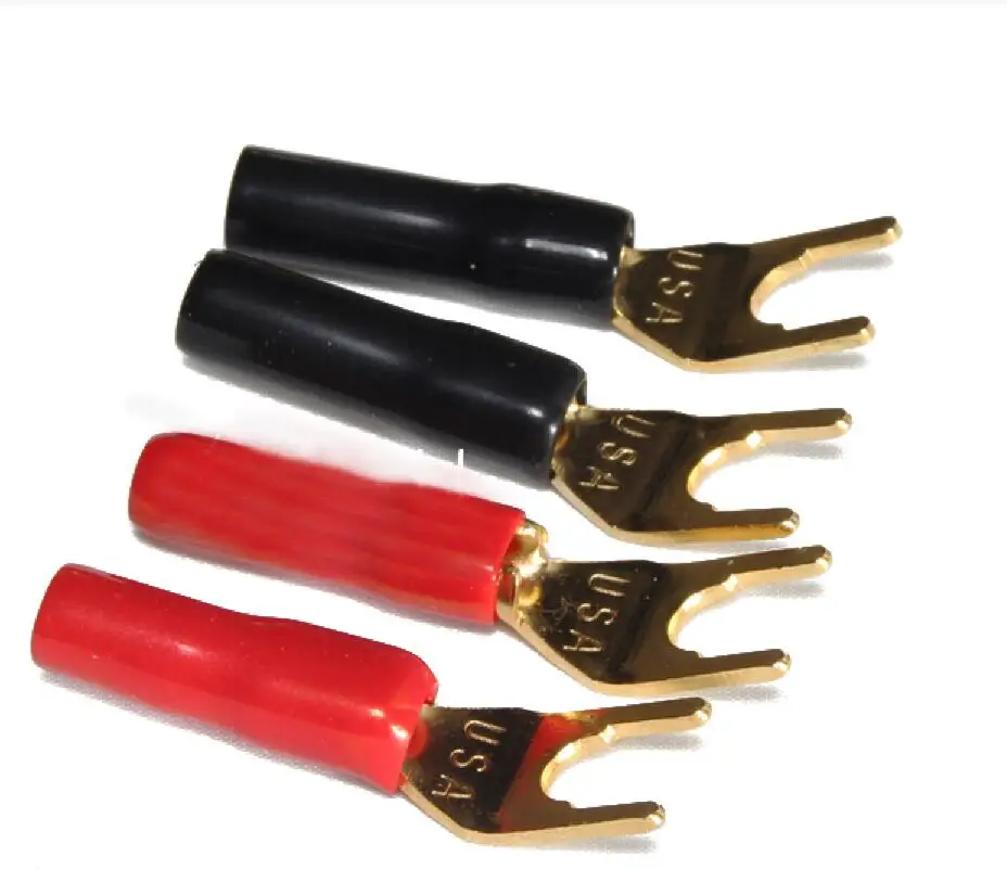 Connecteurs banane Y pelle plaqués or, fourche sans soudure, haut-parleur, connecteur de fourche banane, prise de câble HIFI, 8-50 pièces