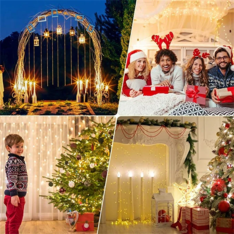 LED Curtain String Lights Waterproof Christmas Fairy Lights USB Remote Control Garland Lights For Bedroom/Wedding/Xmas Decor