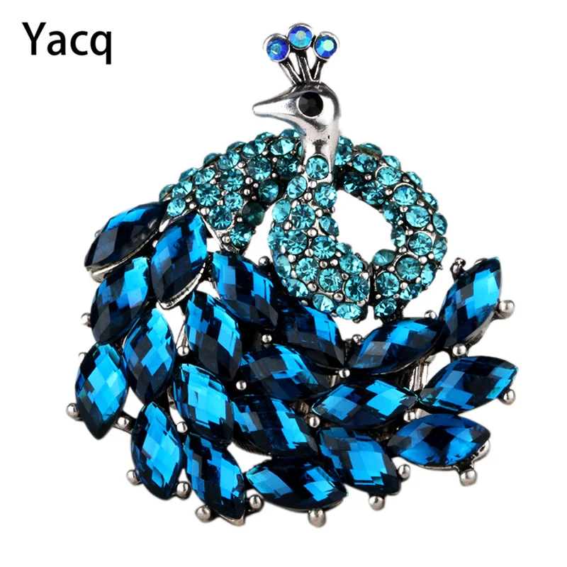 Peacock stretch ring for women antique gold & silver color W crystal jewelry gifts 9 wholesale dropshipping