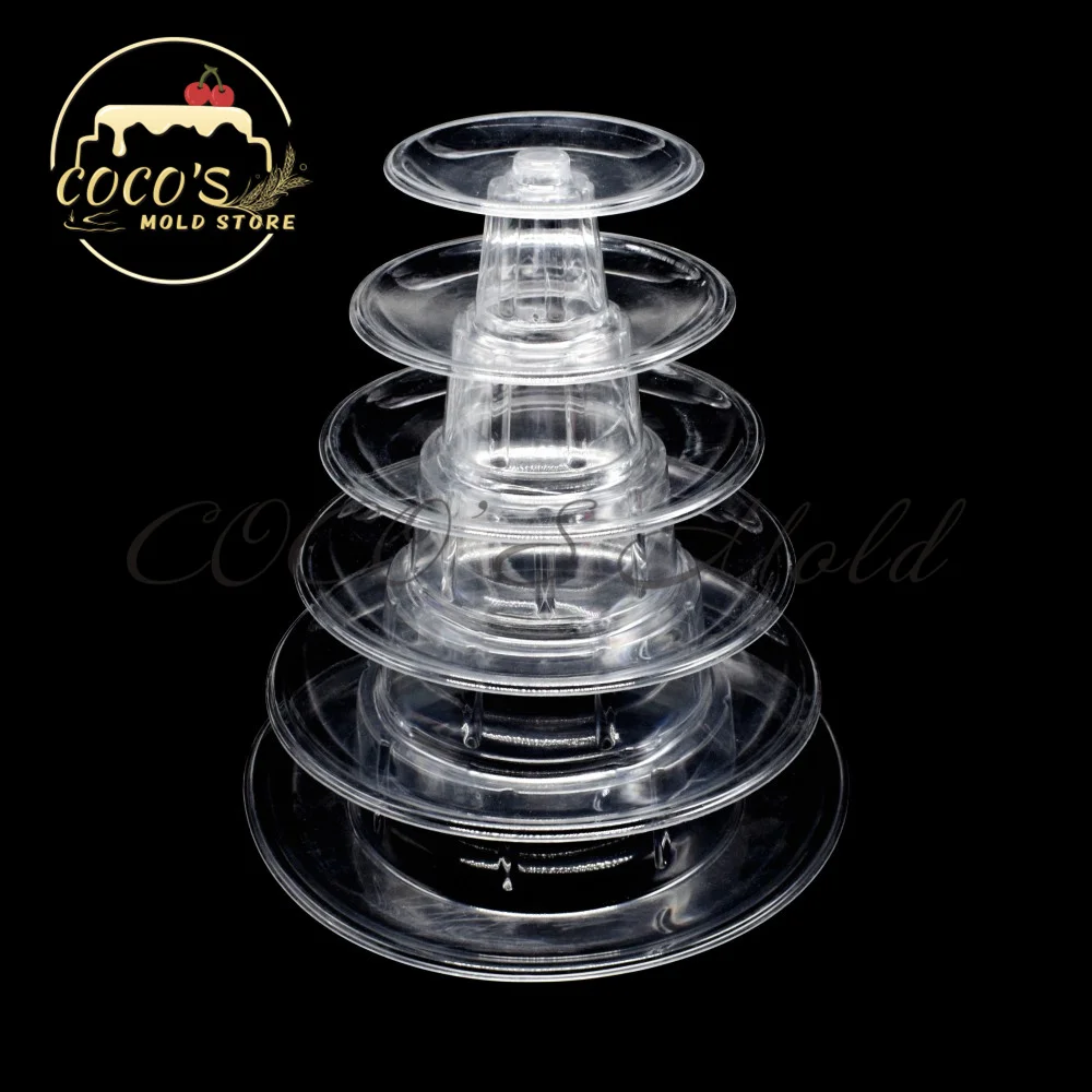 4/6 Layer Macarons Display Tower Fondant Cake Decorating Tools PVC Macaron Tower Stand For Wedding Decoration Kitchen Supplies