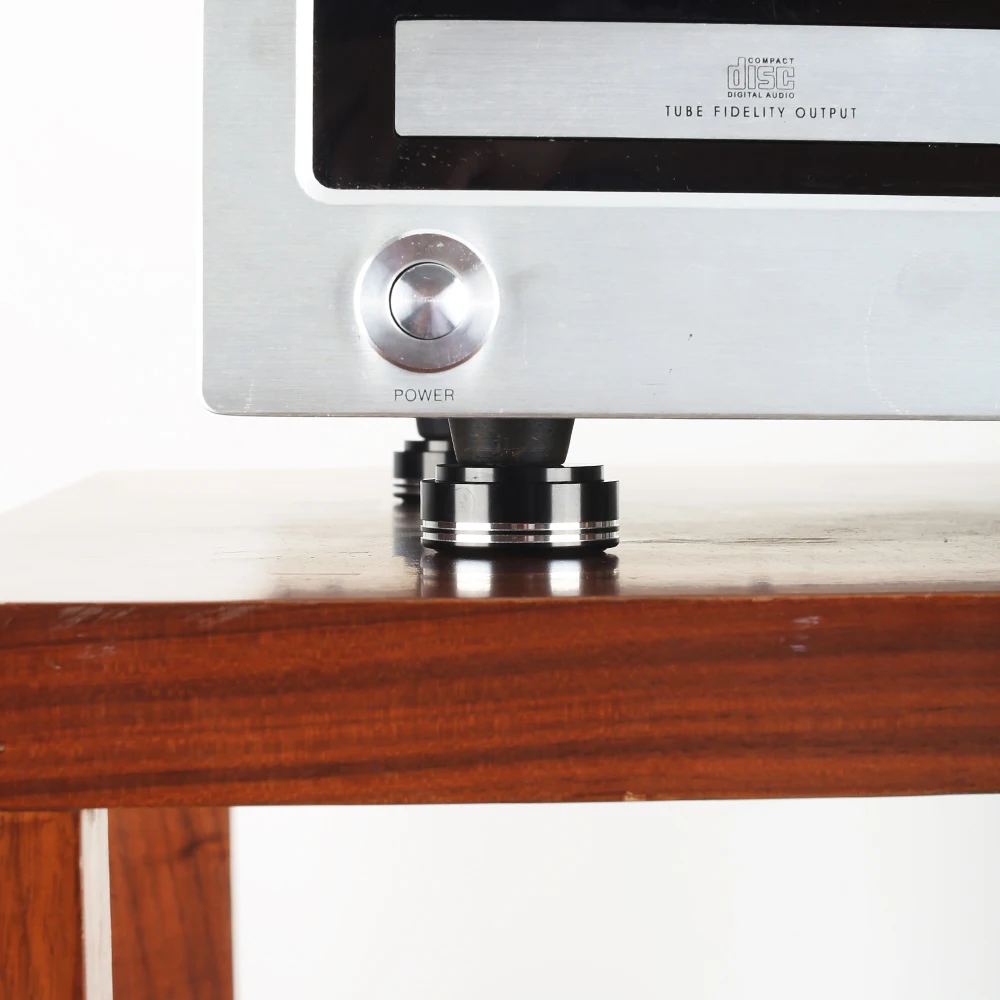 Audiocrast 4 39X17Mm Nhôm Khuếch Đại Âm Thanh Loa Chân Gai Đen/Bạc Nhẫn Máy Thảm Lót