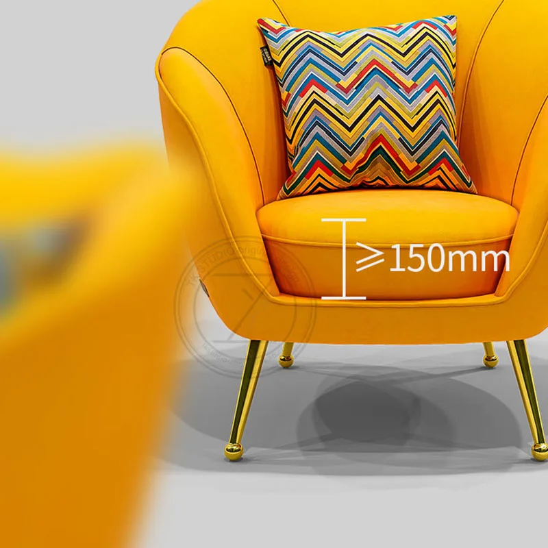 Licht luxus post-moderne samt einzigen kleinen sofa designer blütenblatt shell Amerikanischen tuch lounge stuhl