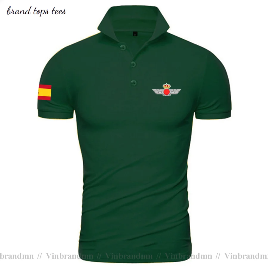 Armed Forces Kingdom of Spain Espana ESP Printed Polo Shirt men\'s Fashion country Cotton Spanish Military Air Solid Polo Shirts