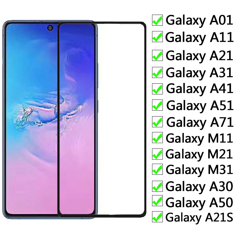 

9H Protective Glass For Samsung Galaxy A01 A11 A21 A31 A41 A51 A71 Screen Protector M01 M11 M21 M31 M51 A30 A50 Safety Glass
