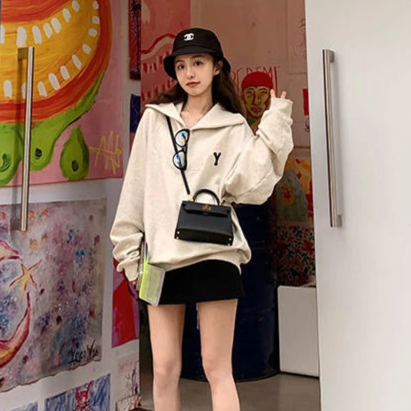 Sweatshirts Women Spring All-match Simple Popular Vintage Prevalent Clothing Students Holiday Newest Chic Daily College Ulzzang