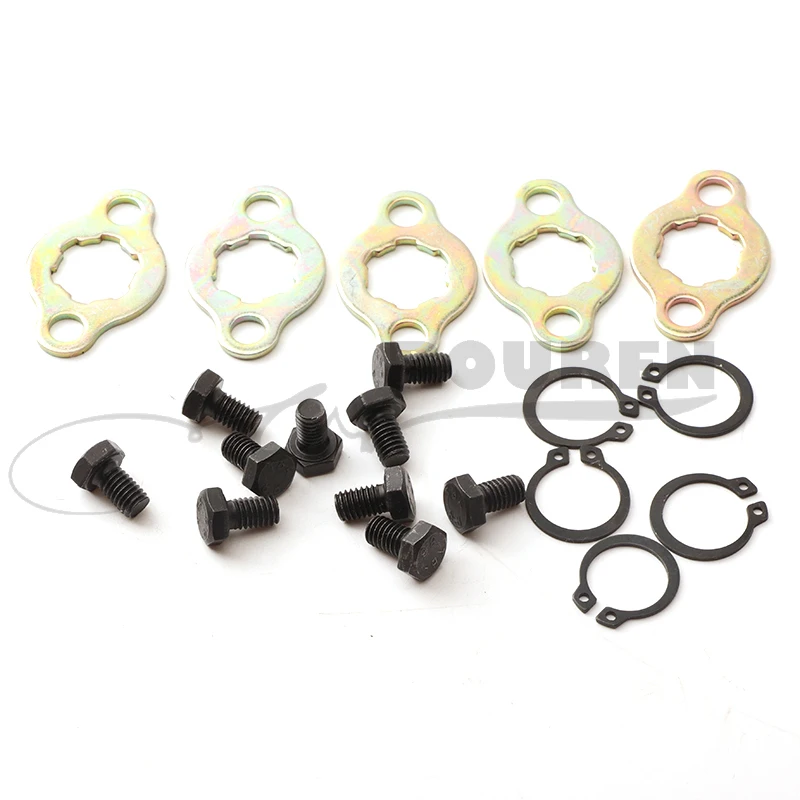 

5 sets 17mm 20mm Front Engine 420# 428# Chain Sprocket Retainer Plate Locker Gasket Screw